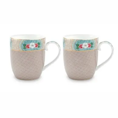 Acheter En Ligne Tasses Pip Studio Blushing Birds Khaki 145 ml (Set de 2)